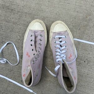 Converse Lilac Floral High-Top Sneakers